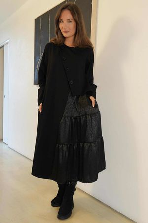 Oscar Rumi Smock Dress Leopard Black /9=